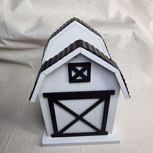 Rustic White Barn Wood Planter / Utensil Holder 5" x 7" Table Decor NEW